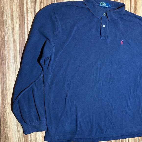 Polo by Ralph Lauren Men's Dark Blue Long Sleeve Polo - Picture 2 of 6